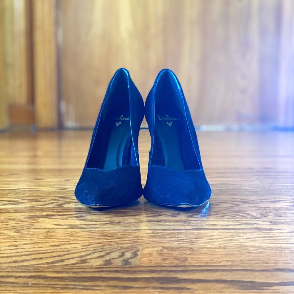 4" Black Suede Stilettos